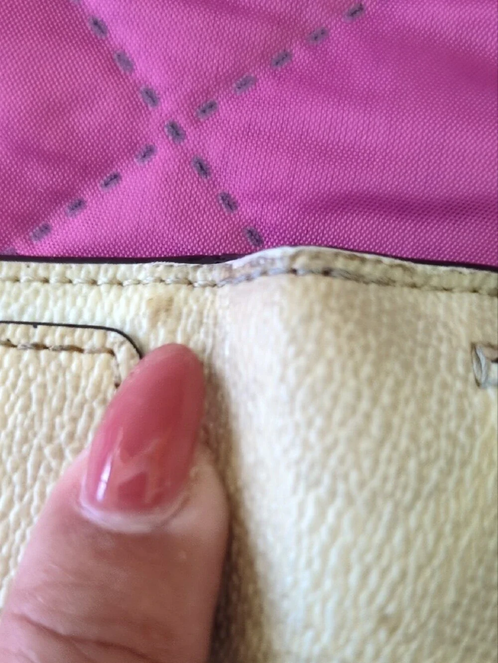 Coach Pink and White Two-Tone Mini Wallet